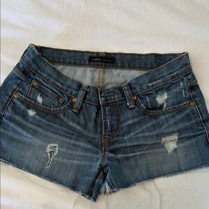 Blue Distressed Jean Shorts
